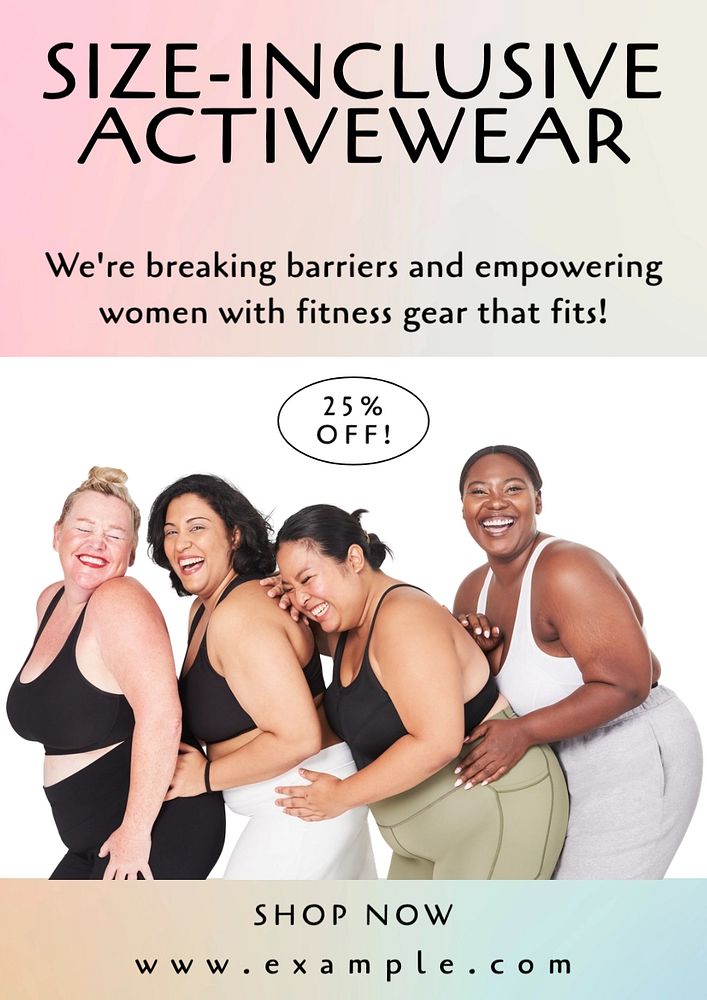 Size-inclusive activewear poster template