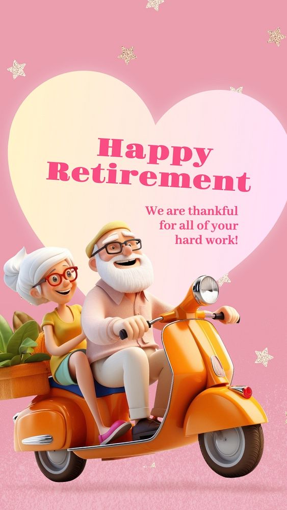 Happy retirement Facebook story template