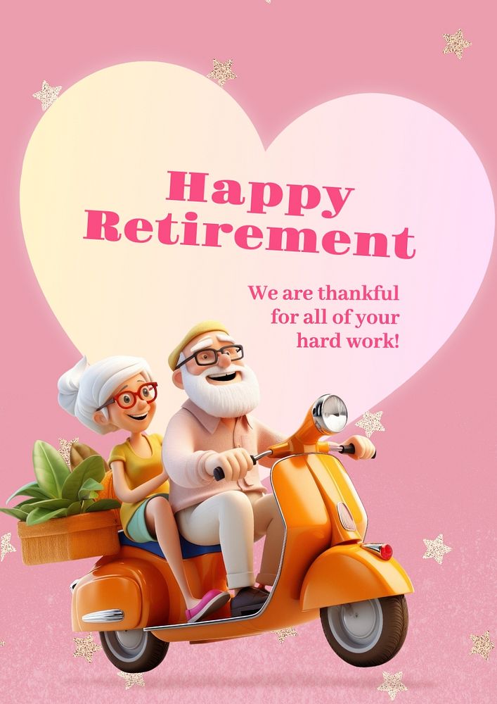 Happy retirement poster template