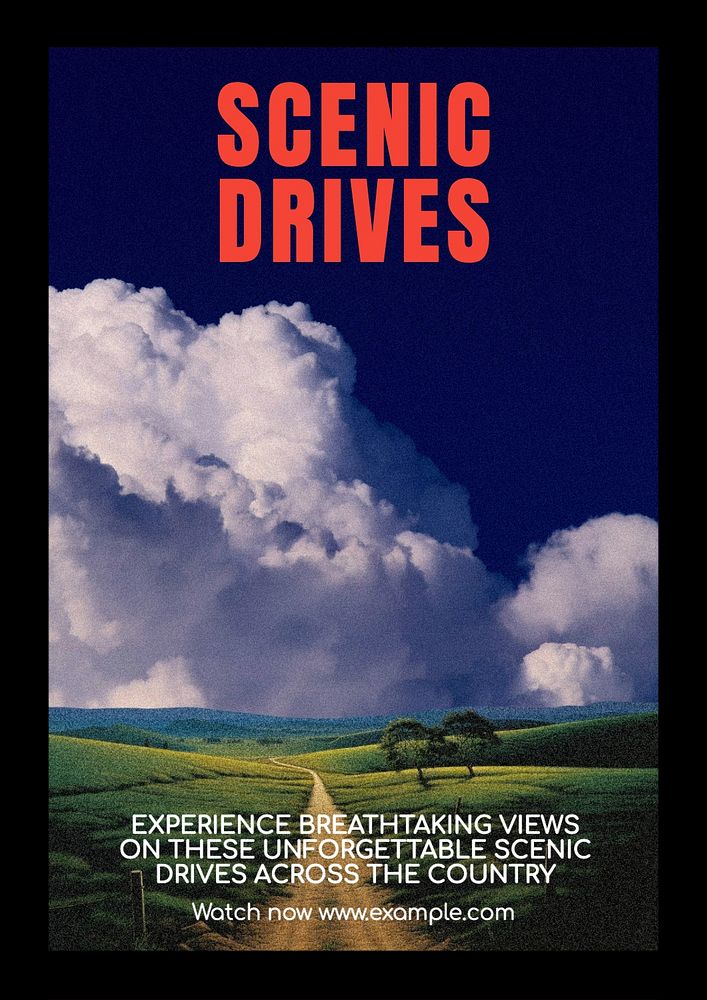 Scenic drives vlog poster template