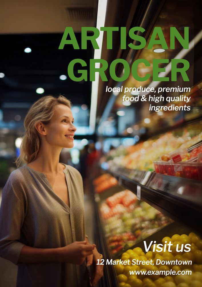 Artisan grocer poster template