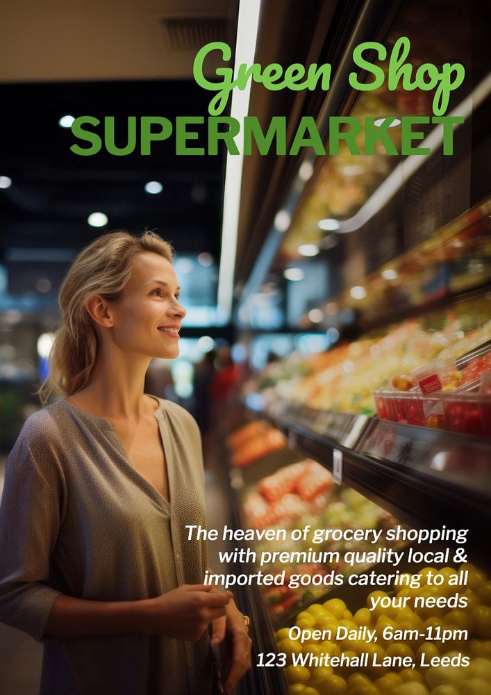 Supermarket poster template