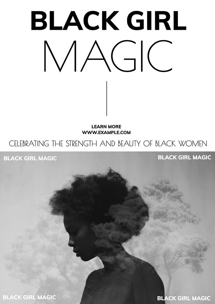 Black girl magic poster template