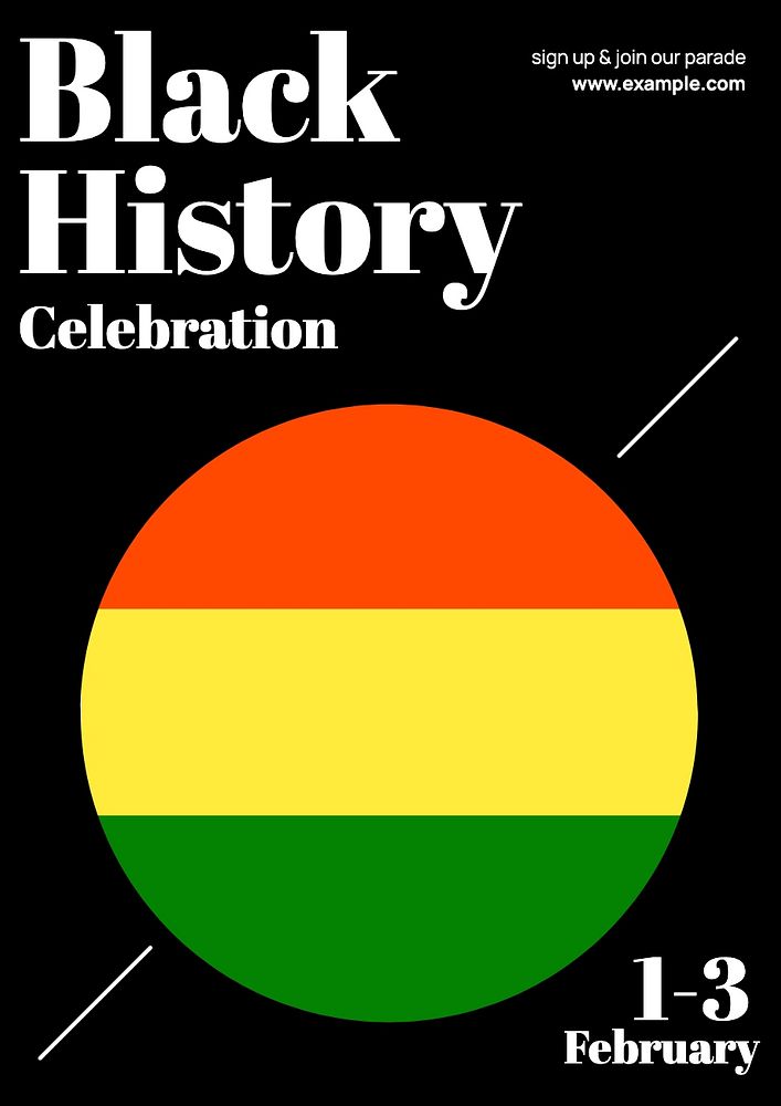 Black history celebration poster template