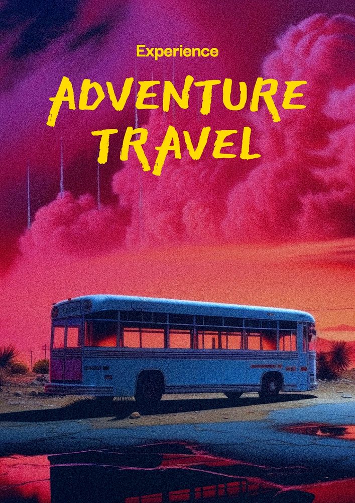 Adventure travel poster template