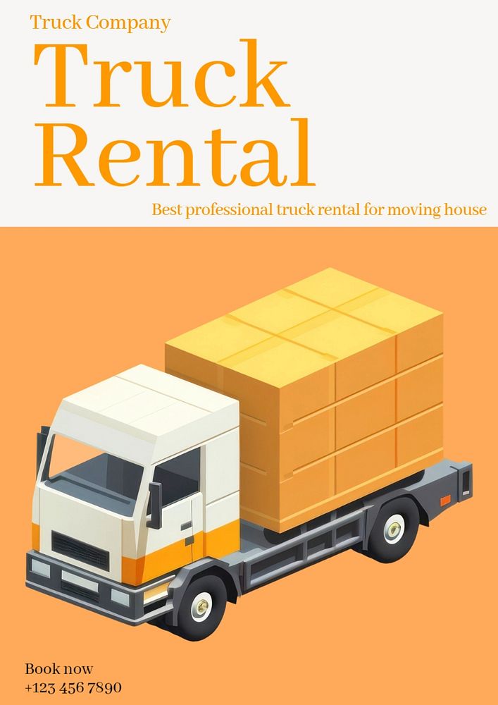 Truck rental poster template