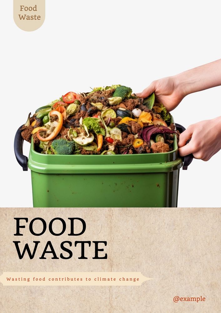 Food waste poster template