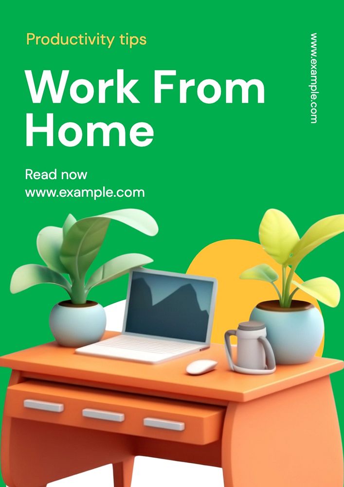 work from home poster template