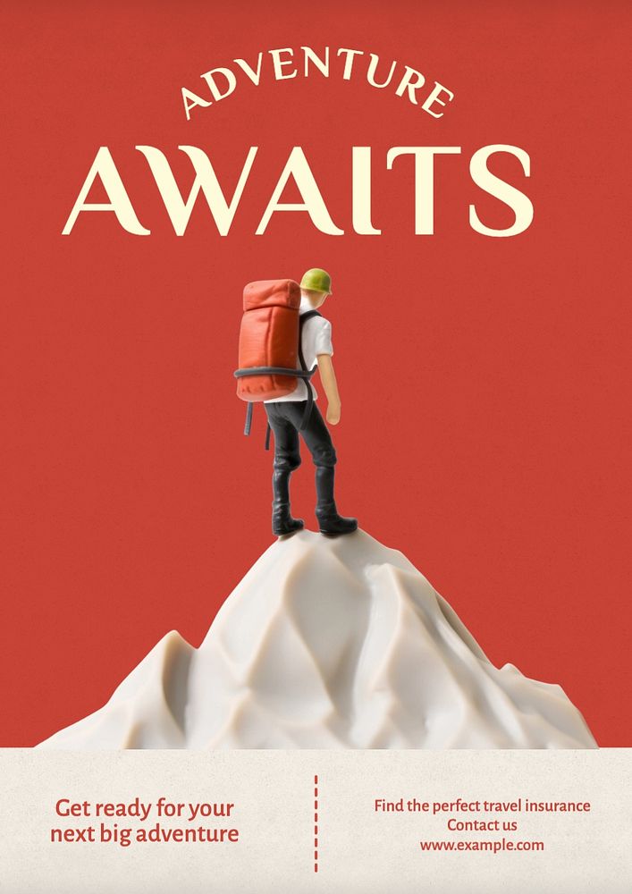 Adventure awaits poster template