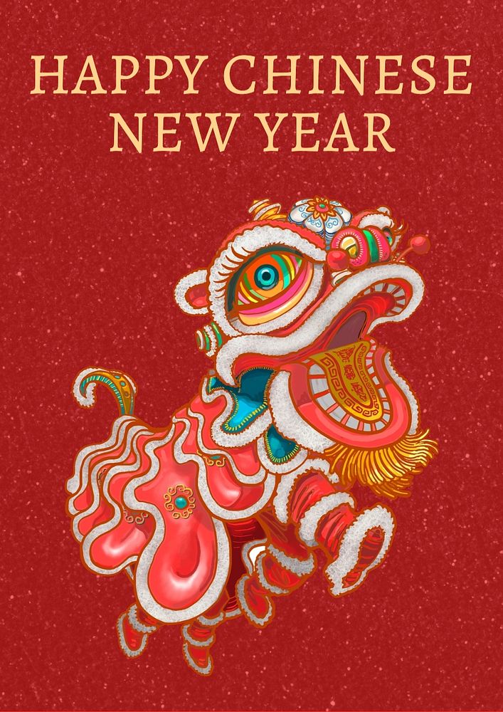 Happy Chinese new year poster template