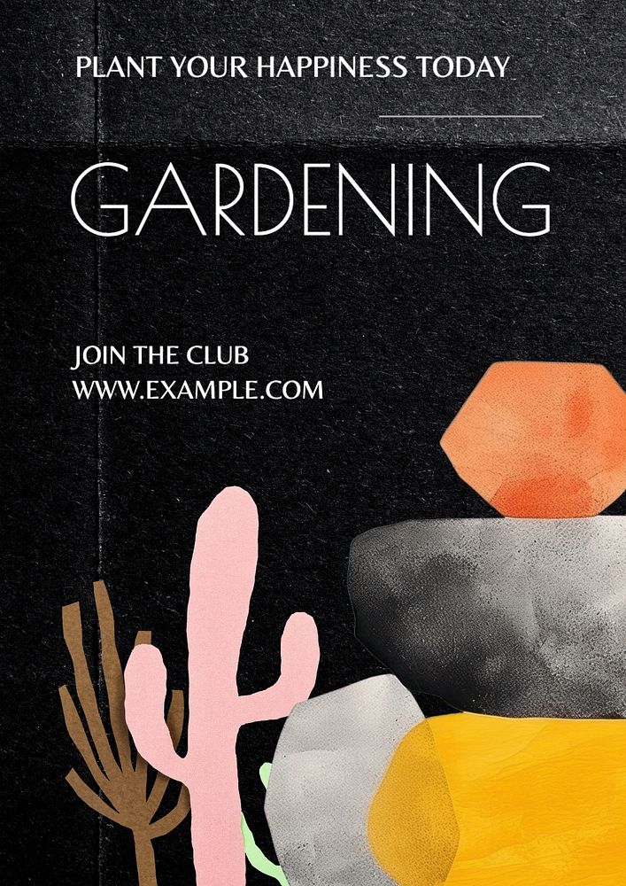 Gardening poster template