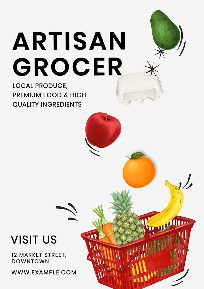 Artisan grocer poster template