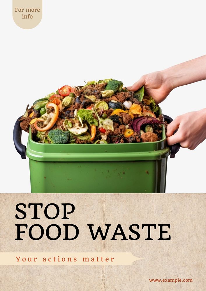 Stop food waste poster template