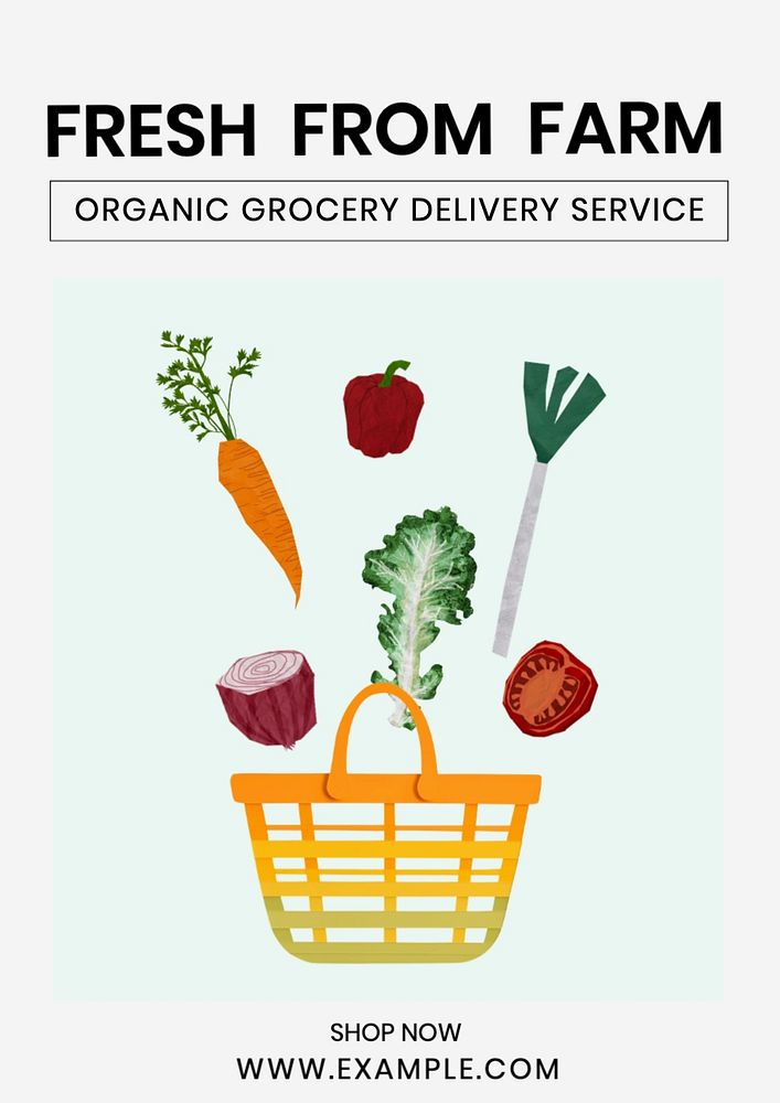 Organic supermarket poster template