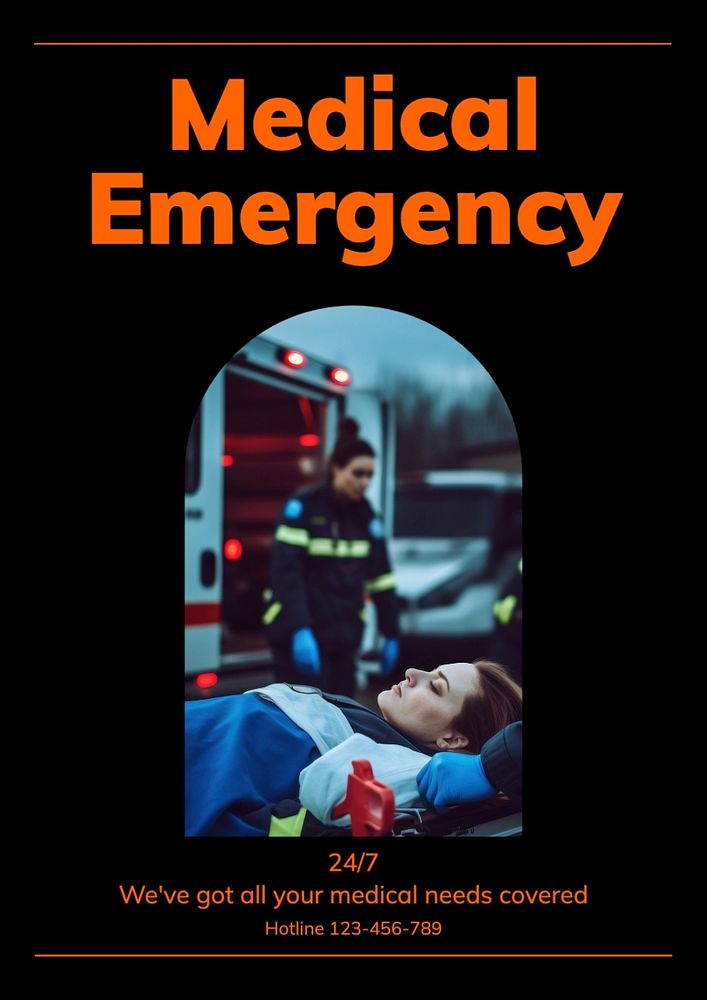 Medical emergency poster template