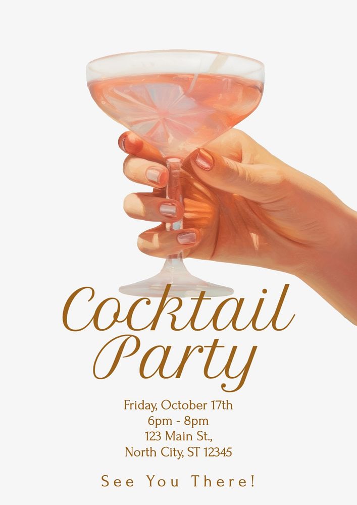 Cocktail party poster template