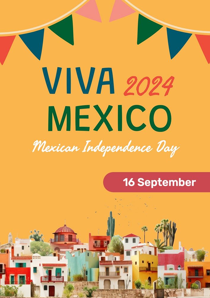 Mexican independence day poster template