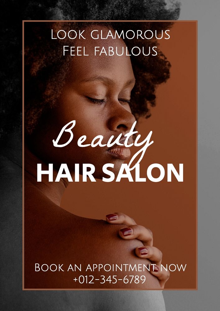 Hair salon poster template