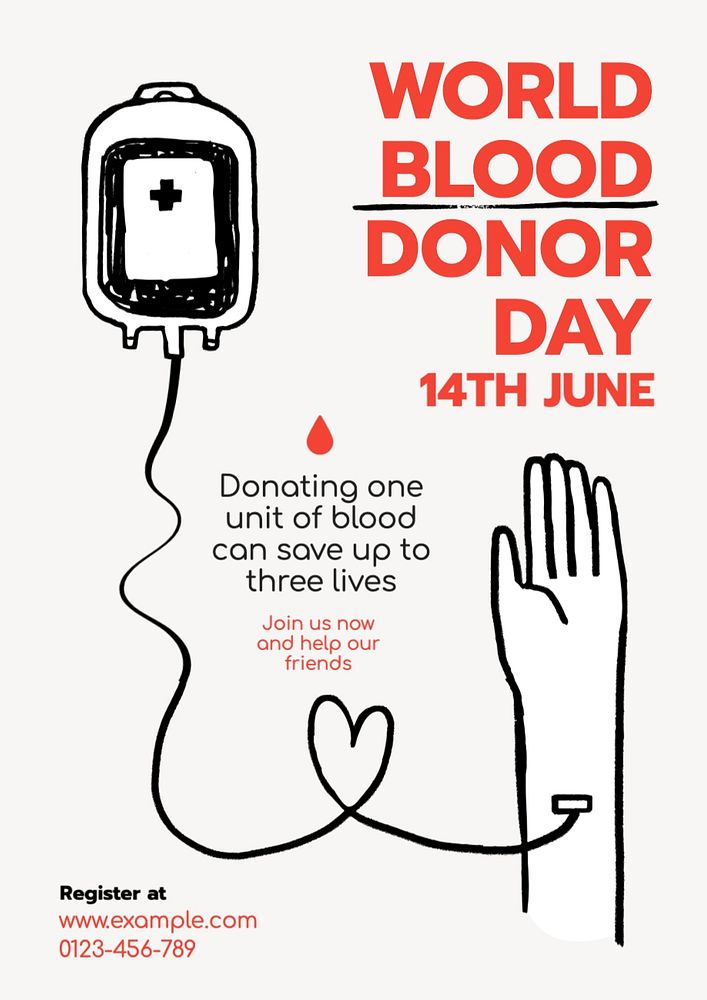 Blood donor day poster template