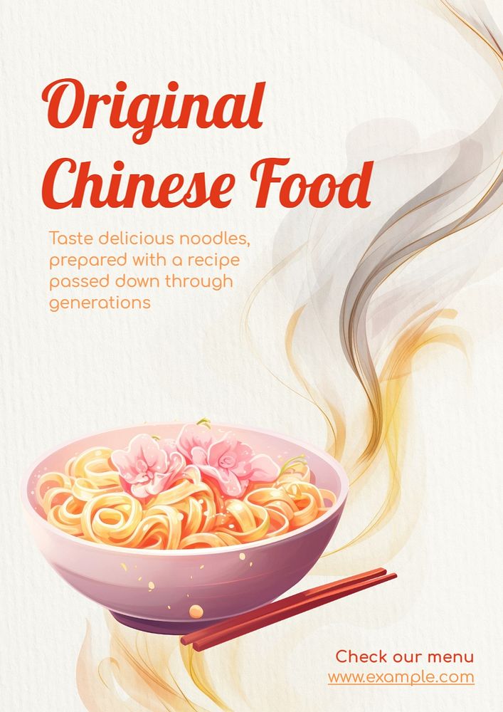 Original Chinese food poster template