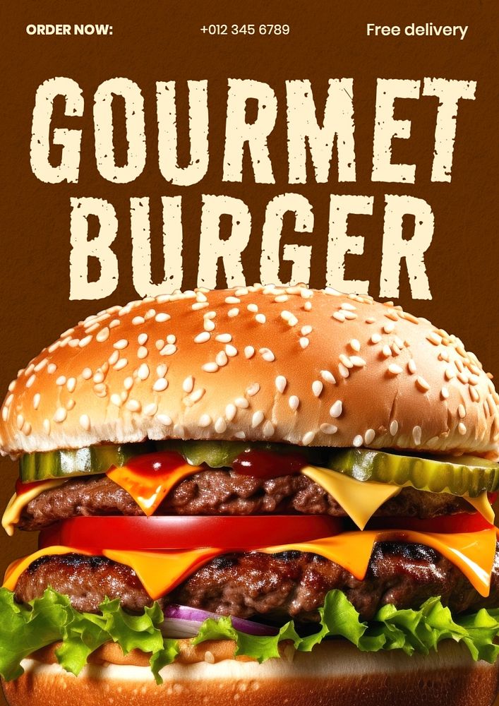 Gourmet burger poster template