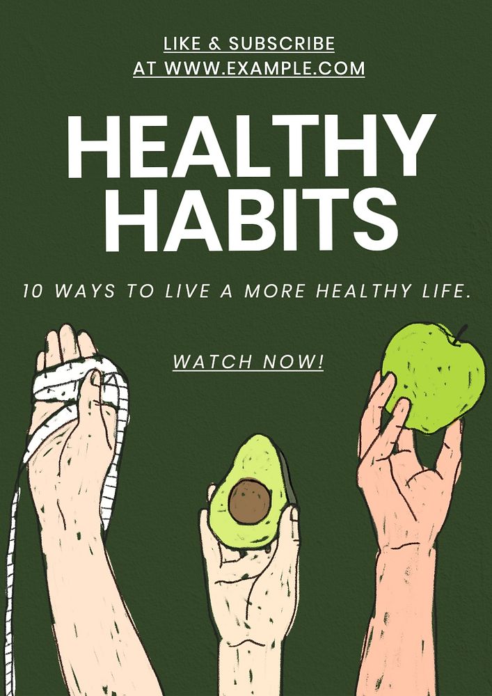 Healthy habits poster template