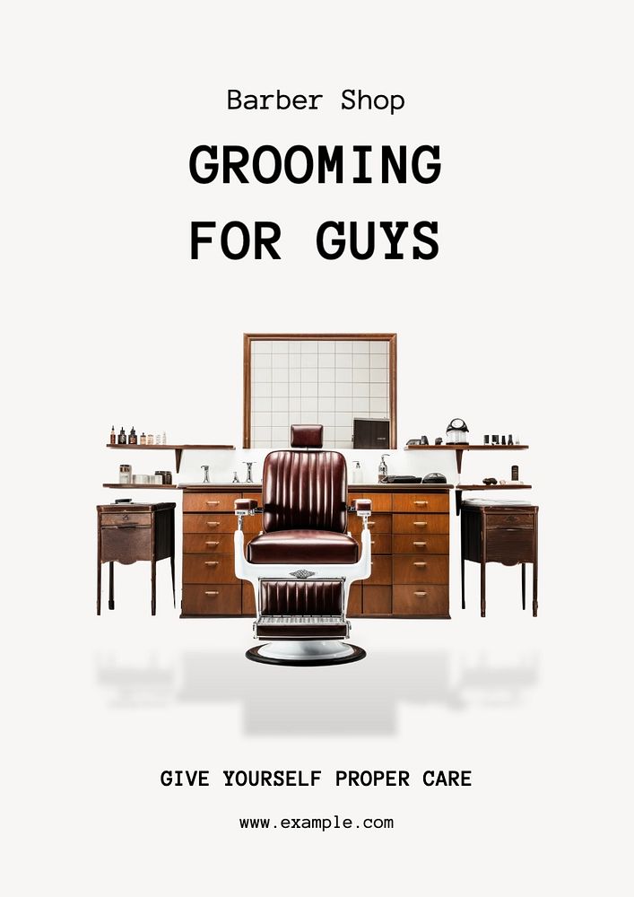 Male grooming poster template