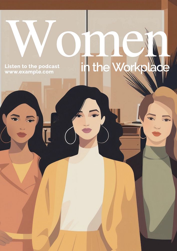 Women at work poster template