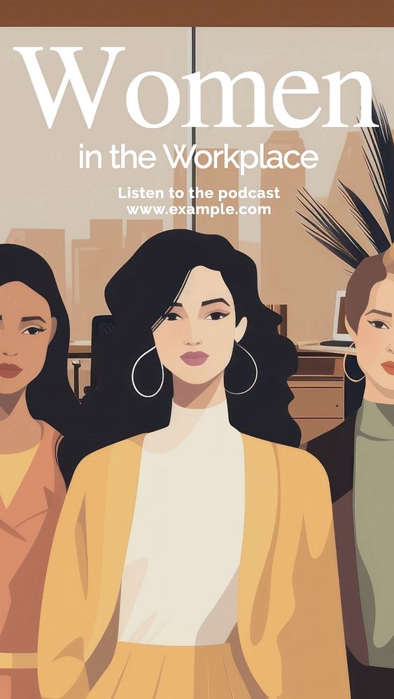 Women at work Facebook story template