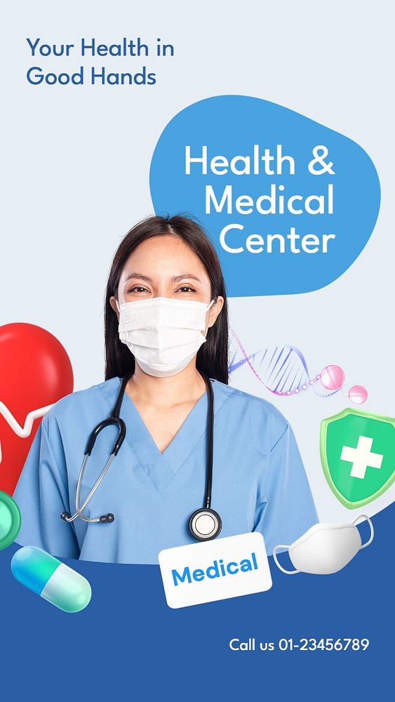 Health & medical center Facebook story template