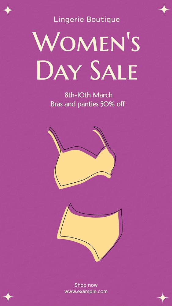 Women's day sale Facebook story template