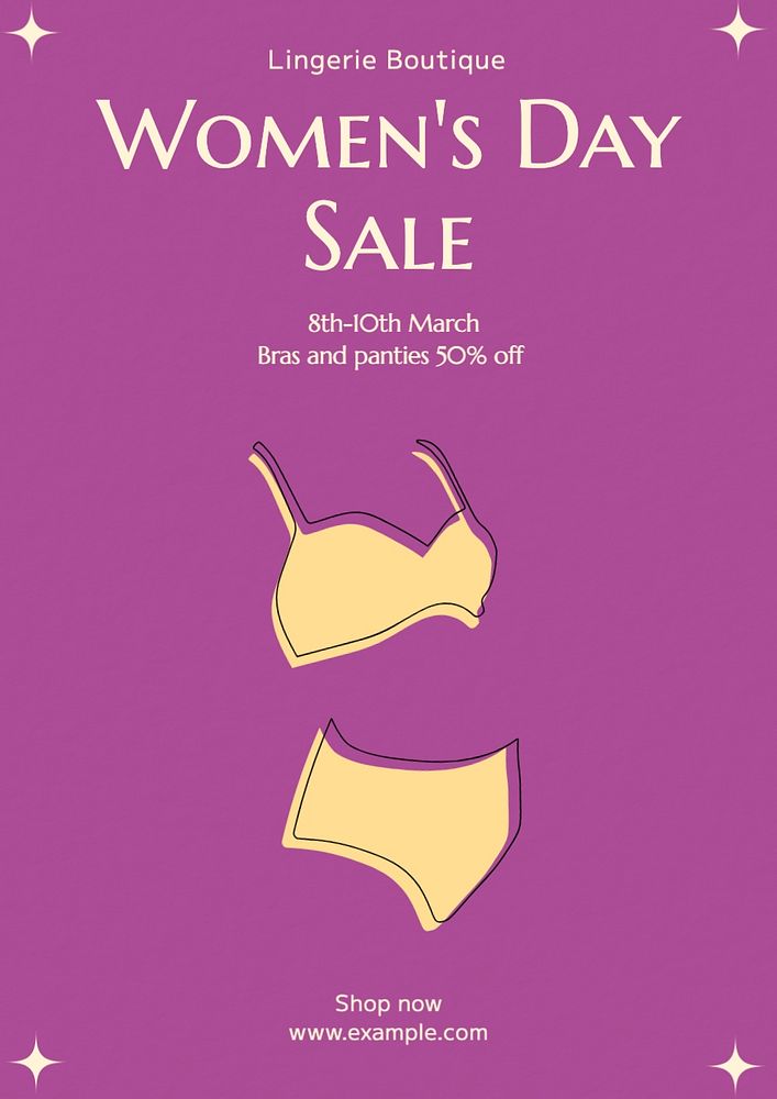 Women's day sale poster template