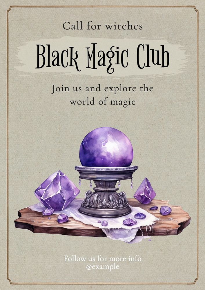 Black magic club poster template