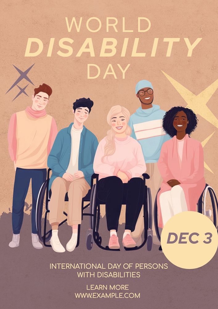 World disability day poster template