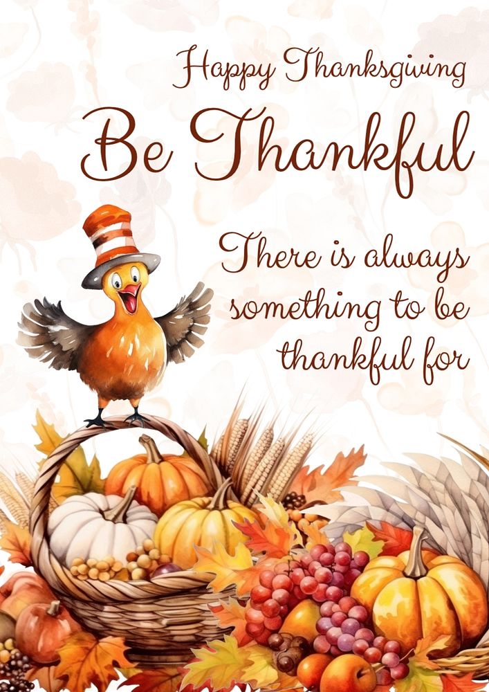 Be thankful, Thanksgiving poster template