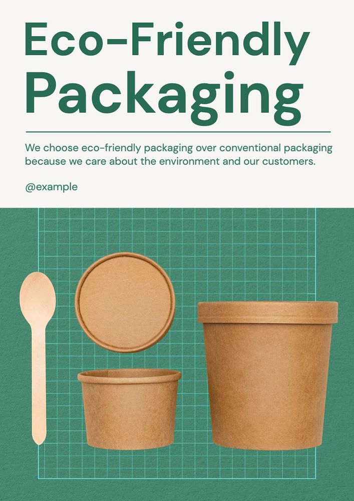 Eco-friendly packaging poster template