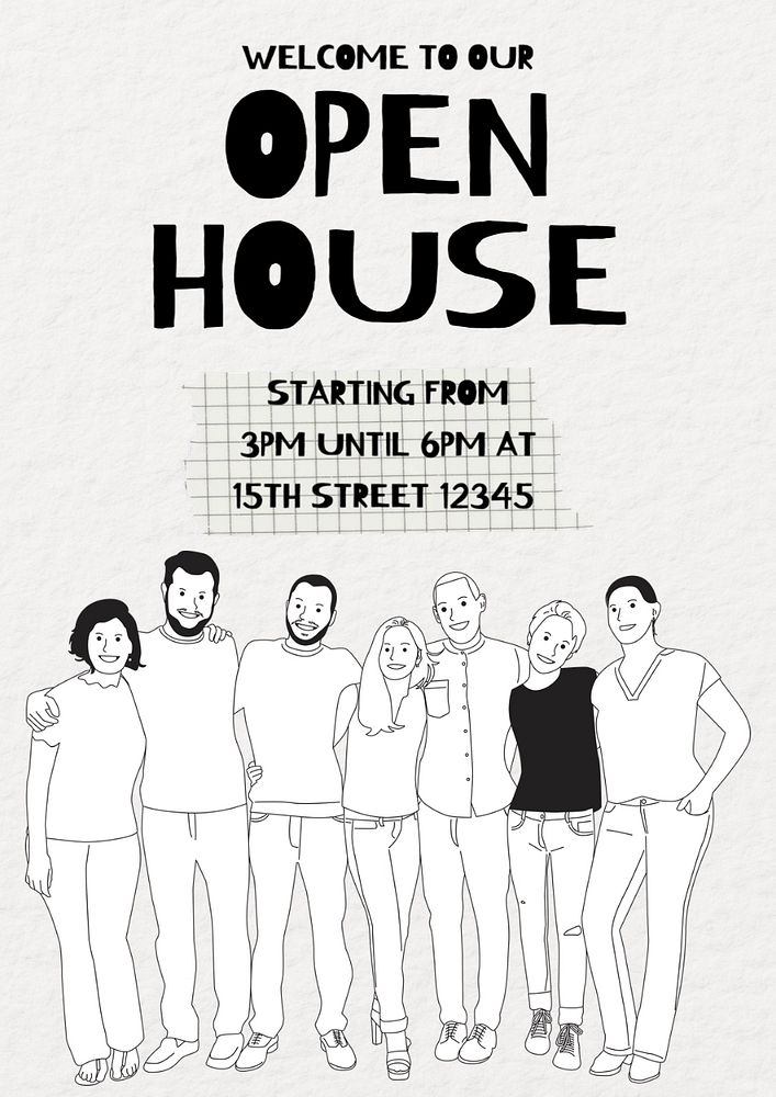 Open house poster template