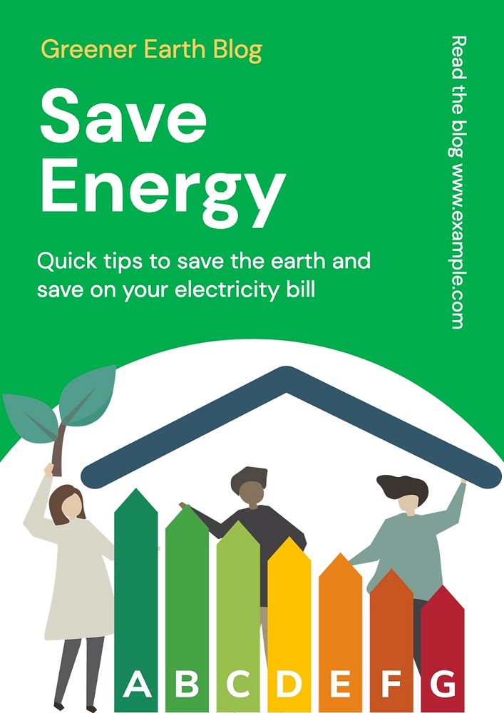 Save energy poster template