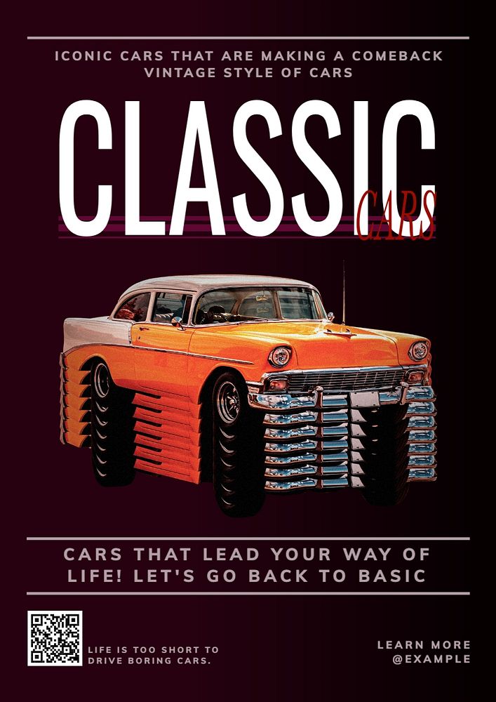 Classic cars poster template