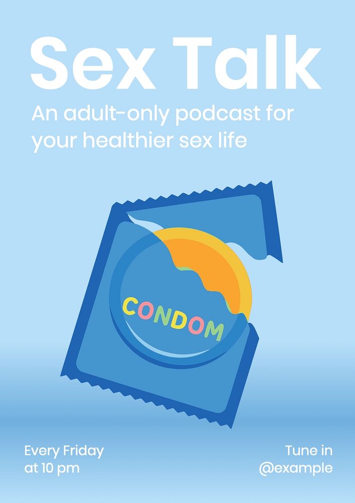 Sex talk podcast poster template