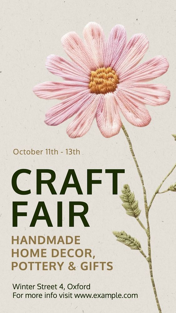 Craft fair Facebook story template