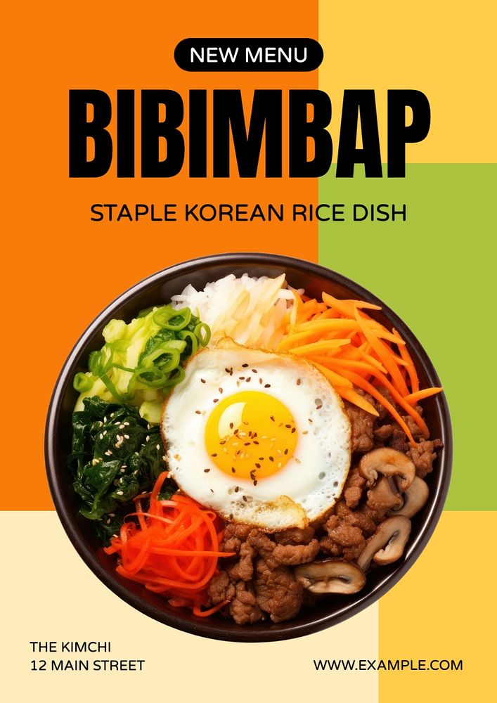 Bibimbap poster template