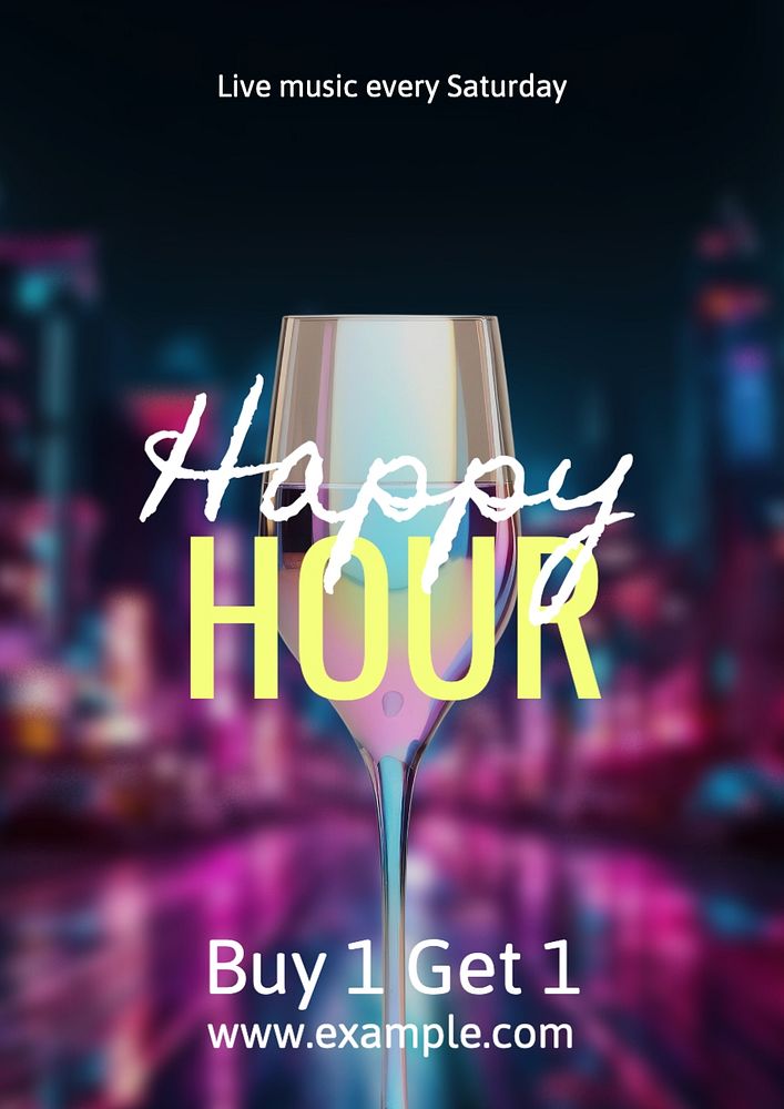 Happy hour poster template