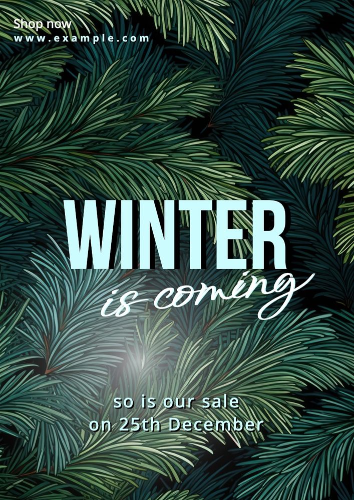 Winter sale poster template