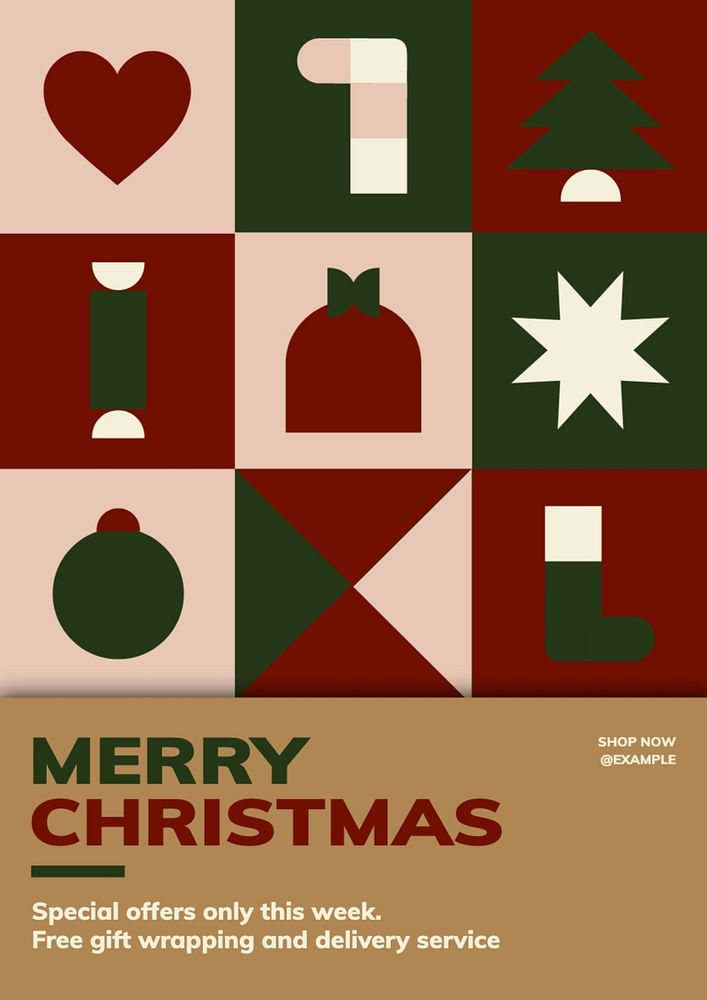 Christmas sales poster template remixed by rawpixel