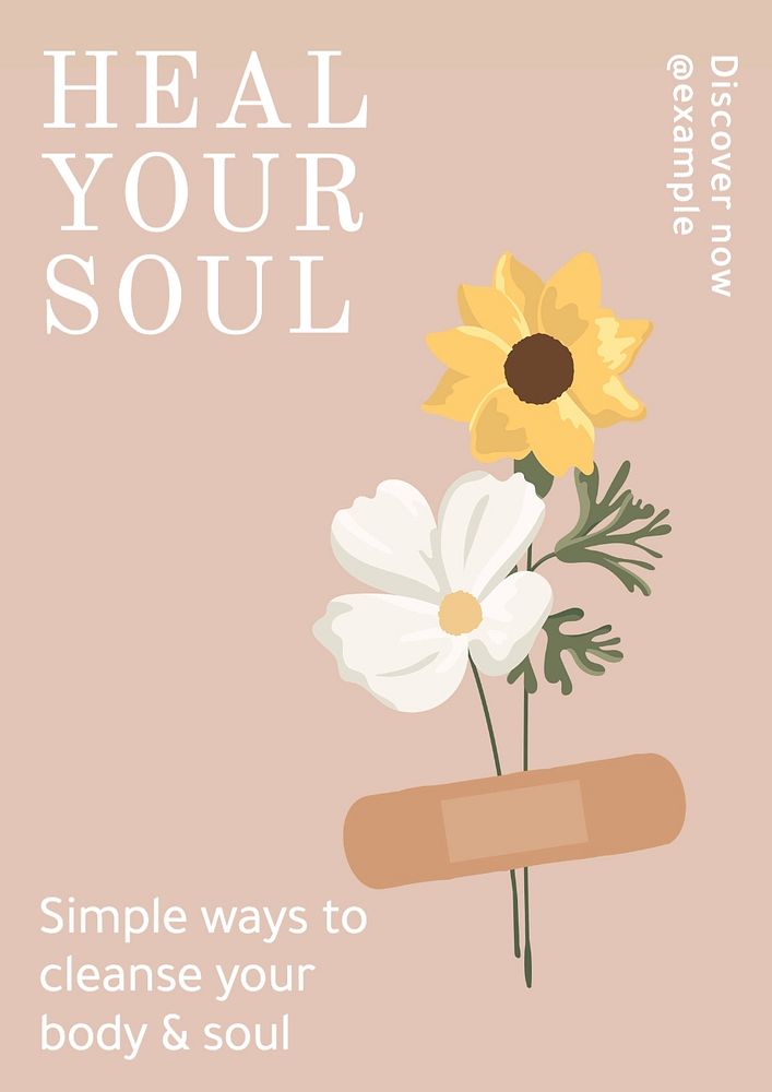 Heal your soul poster template