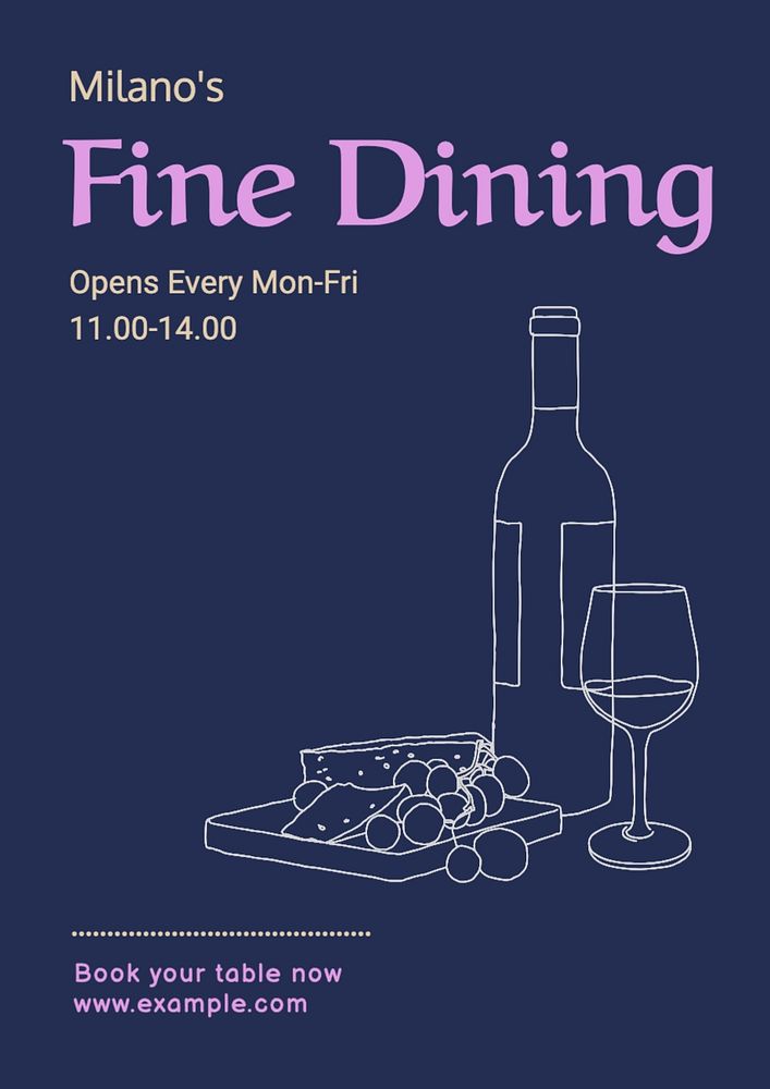 Fine dining poster template