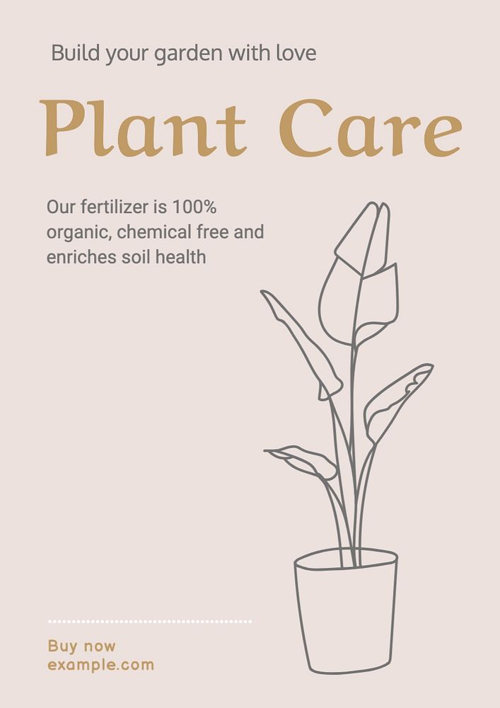 Plant care poster template