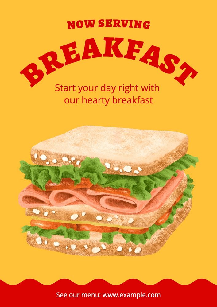 Breakfast restaurant ads poster template