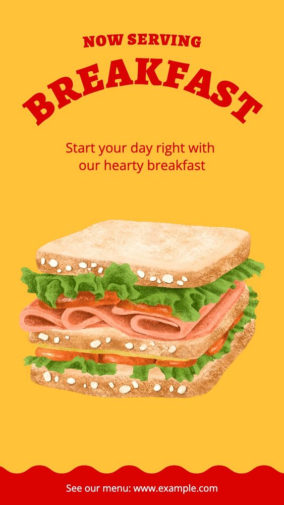 Breakfast restaurant ads Facebook story template